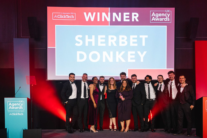 Image: Sherbet Donkey Wins Large SEO Agency of the Year at the UK Agency Awards 2026